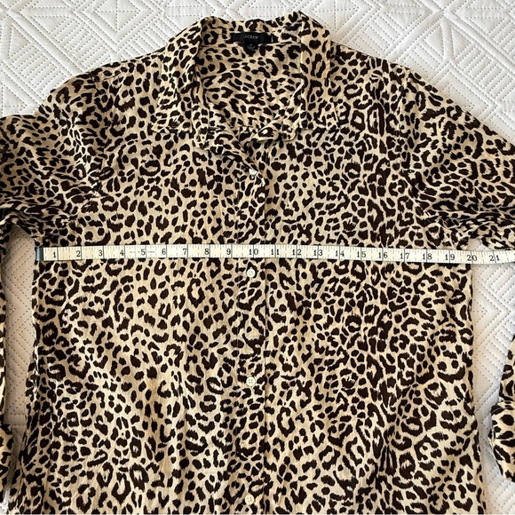 J. Crew 100% Cotton Animal Leopard Print Shirt-Dress Cover Up Size M - Picture 7 of 9